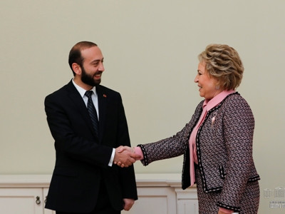 Armenia Parliament Speaker touches upon PM statement during meeting with Valentina Matviyenko