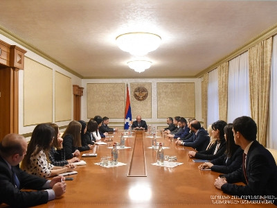 Artsakh President receives diplomats of Armenia MFA Diplomatic School