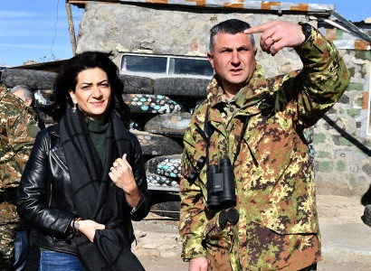 Armenia PM's wife visits military post, posts comment and photo