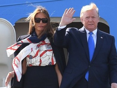 US president arrives in London