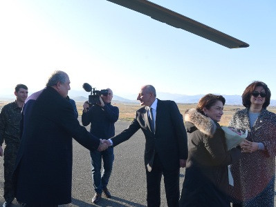 Armenia President arrives in Karabakh