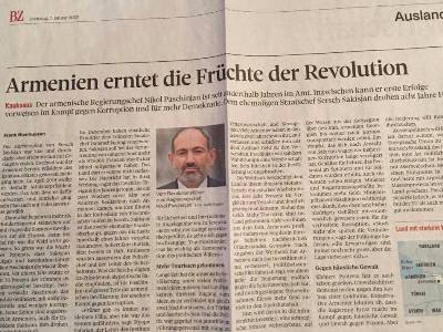 Armenia PM: Swiss newspaper ran article about our country