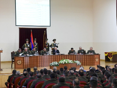 Karabakh President attends Defense Army Military Council meeting