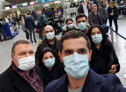 Armenia delegation to PACE returning to country wearing face masks