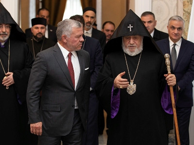 Catholicos of All Armenians hosts King Abdullah II of Hashemite Kingdom of Jordan