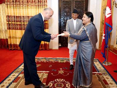Armenia Ambassador presents Letters of Credence to Nepal President