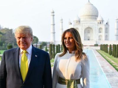 Trump and his wife Melania visit famous Taj Mahal