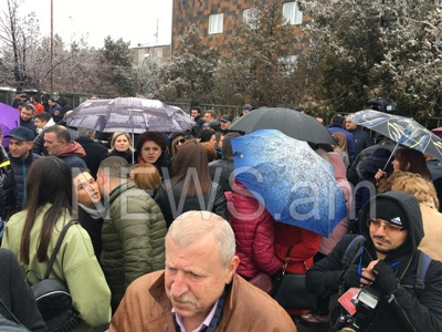 Armenia 3rd President Sargsyan supporters are outside Yerevan court