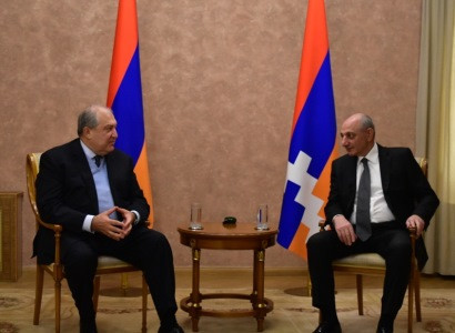 Armenian president meets his Artsakh counterpart in Stepanakert