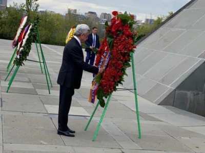 Armenia 3rd President pays tribute to Armenian Genocide victims