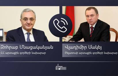 Armenia and Belarus FMs hold phone talk