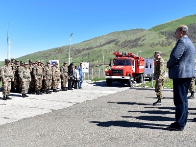 Անվտանգության ապահովման միջոցառումներ եւ հրդեհաշիջման ցուցադրական պարապմունք զորամասերում