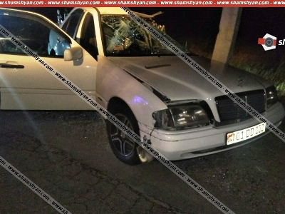 36-ամյա զինծառայողը Կոտայքի մարզում Mercedes-ով բախվել է բետոնե էլեկտրասյանը