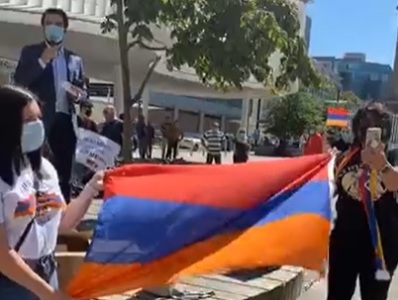 Վանկուվերում հայերը բողոքի ցույց են կազմակերպել ընդդեմ Ադրբեջանի ագրեսիայի