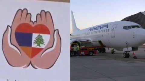 First plane carrying humanitarian aid from Armenia lands in Beirut