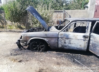 Եղվարդում ավտոմեքենա է այրվել
