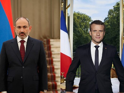 Armenia PM holds phone talks with France President