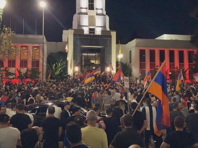 Armenian community of Glendale protests against Azerbaijan's aggression (VIDEO)