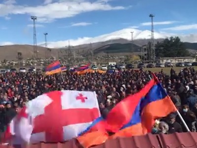 Rally in support of Karabakh, Armenian soldiers being held in Georgia’s Akhalkalaki