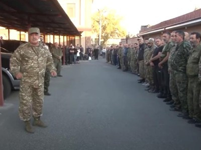 Another group of Armenia's Union of Volunteer Land Defenders leaves for frontline
