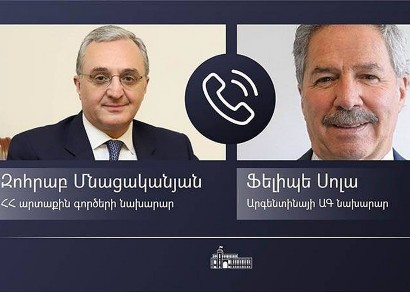 Armenia FM to Argentina counterpart: Azerbaijan's actions are existential threat to people of Karabakh