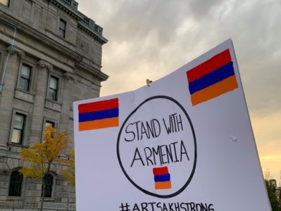 Montreal Armenians stage protest against Azerbaijan aggression
