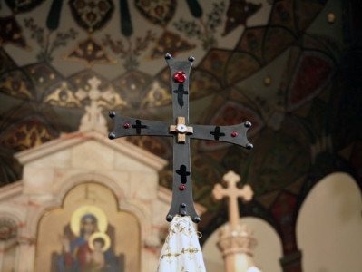 Armenian army cross is brought to Karabakh