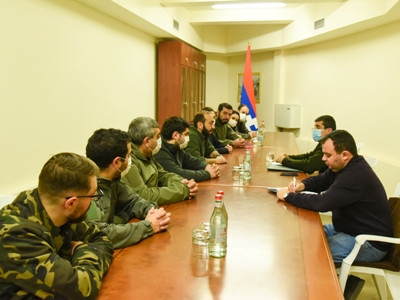 Artsakh President receives Armenia parliament majority MPs led by parliamentary speaker