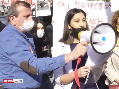 Armenian women's rights organizations hold demonstration in support of Artsakh