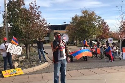 American-Armenians protest outside Lockheed Martin military-industrial corporation (VIDEO)