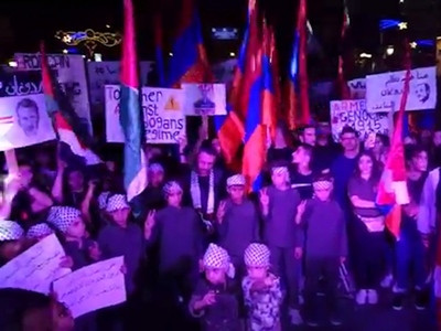 Thousands of Armenians and Arabs protest in Syria, condemn Azerbaijani-Turkish aggression