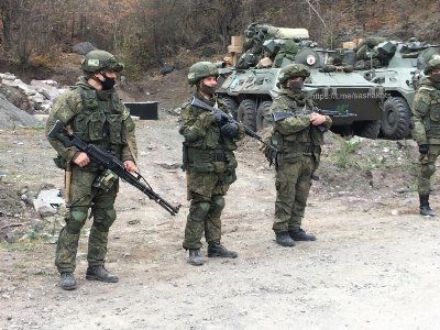 Russian peacekeepers deploy observation post near Dadivank Monastery in Nagorno-Karabakh