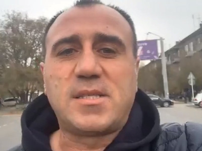 People in Gyumri block roads