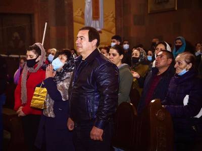 Memorial service performed for Artsakh war martyrs at church in Armenia's Abovyan, Gagik Tsarukyan attends