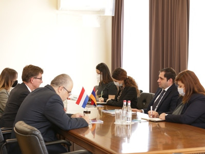Armenia territorial administration, infrastructure minister receives newly appointed Netherlands ambassador