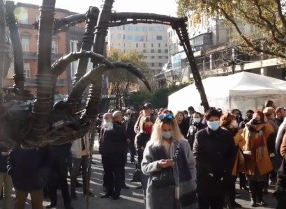 Intellectuals staging protest in downtown Yerevan