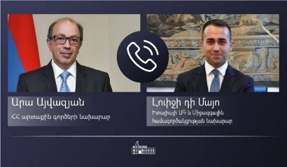Արա Այվազյանը հեռախոսազրույց է ունեցել Իտալիայի արտաքին գործերի և միջազգային համագործակցության նախարարի հետ