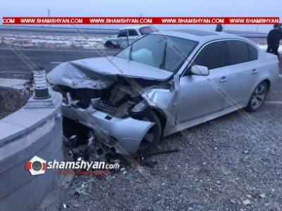Արագածոտնում բախվել են BMW-ն ու «Մոսկվիչը». «Մոսկվիչը» բախվել է գազատարին, BMW-ն էլ՝ բազալտե հենապատին. կան վիրավորներ