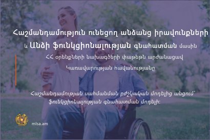 Հաշմանդամության խմբերի փոխարեն կսահմանվեն անձի ֆունկցիոնալության սահմանափակման աստիճաններ