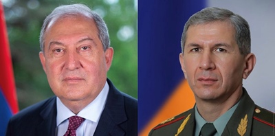 President Armen Sarkissian visits Armenian armed forces General Staff