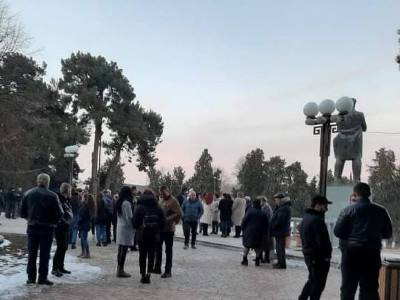 Karabakh citizens hold demonstration in support of Armenian Army and Armenia's opposition movement