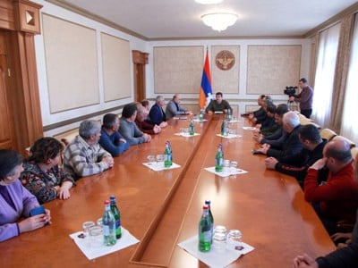 Karabakh President meets with residents of Hadrut who were forcefully displaced