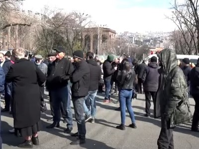 Protesters gather outside presidential residence