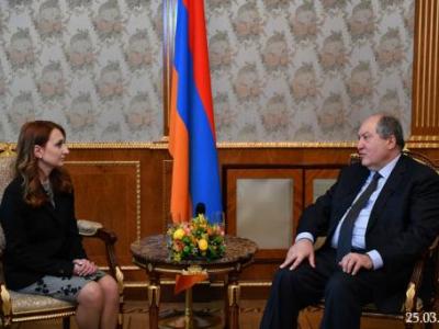 Armen Sarkissian and Lilit Makunts discuss current situation in country