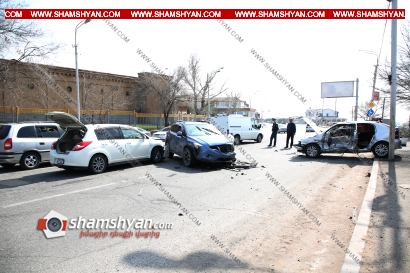 Թբիլիսյան խճուղում բախվել են Subaru-ն, Nissan-ը, Opel-ն ու Нива-ն. կա 5 վիրավոր