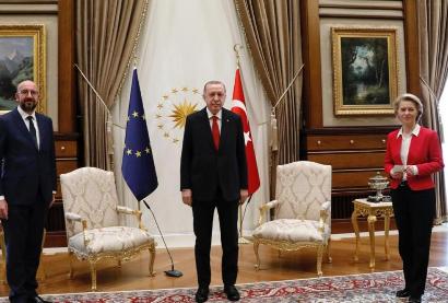 European Commission head was not given chair during talks with Erdogan