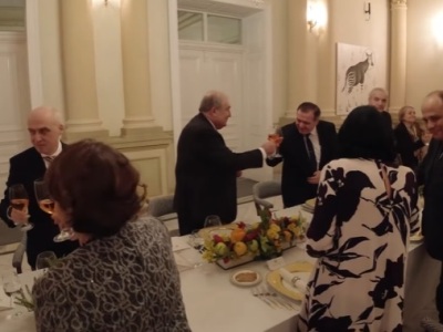 Official dinner served on behalf of Georgia President in honor of Armen Sarkissian and his wife