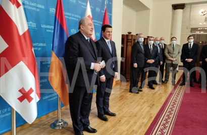 Armenia President meeting with Georgia legislature speaker