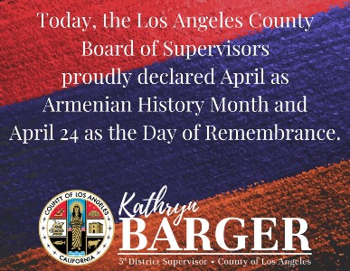 In LA April is declared as Armenian History Month