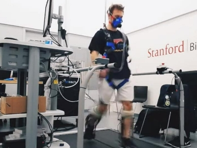 Stanford engineers develop prototype exoskeleton to increase walking speed